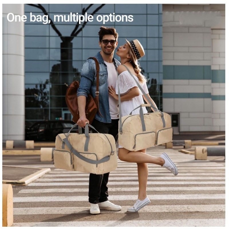 Large Capacity Travel Unisex Foldable Men's Handbag Shoulder Water-Resistant Duffel Bag
