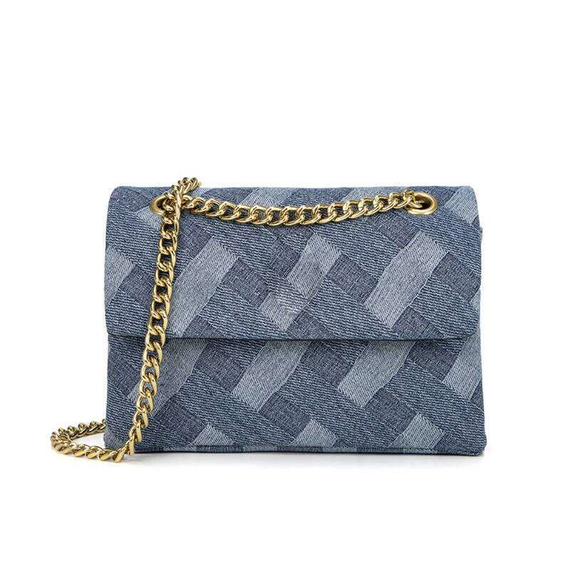 Designer Women's Bags Eagle Head Denim Blue Canvas Single Chain Shoulder Crossbody Dating Handbag Commuting Tote Bag
