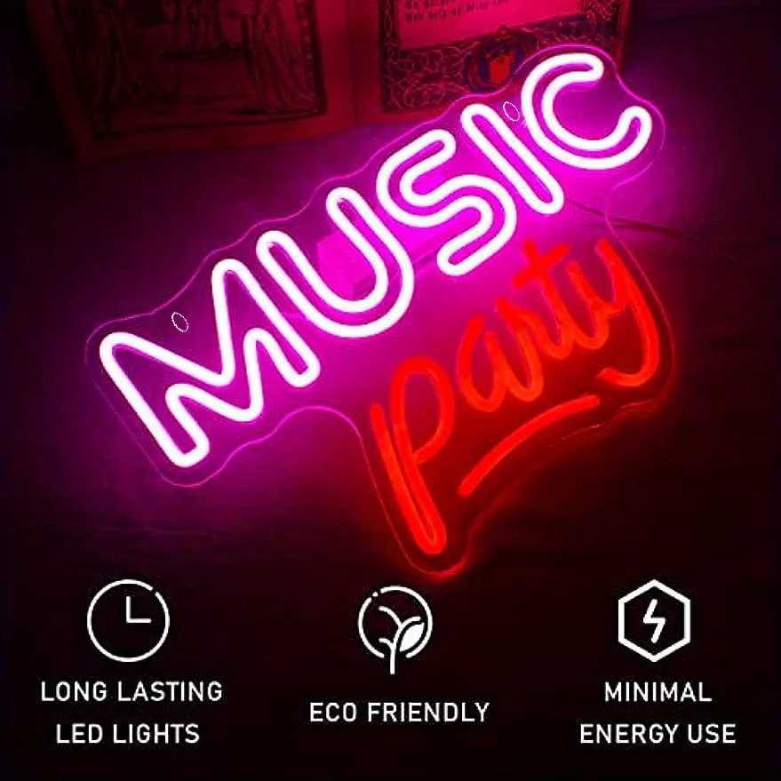 Music Party Neon Wall Light Studio Game Room Party Bar Wall Decoration USB-powered Music Style the Perfect Gift for FriendsXJ250602