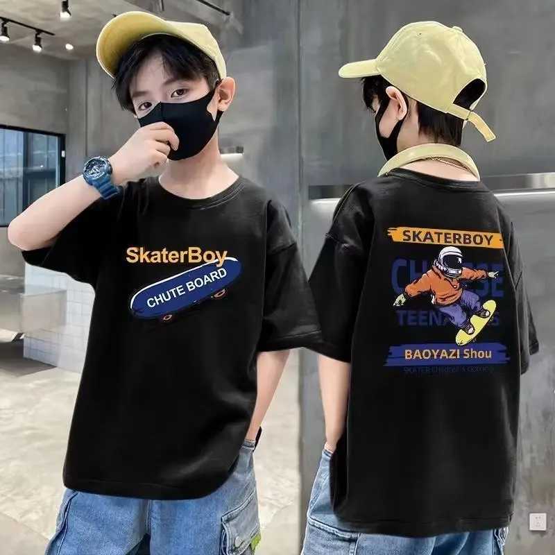 New Summer Kids Clothes Streetwear Fashion Cartoon Print T Shirt Tops Children Boys Girls Clothes 100% Cotton Short Sleeve Tees T250603