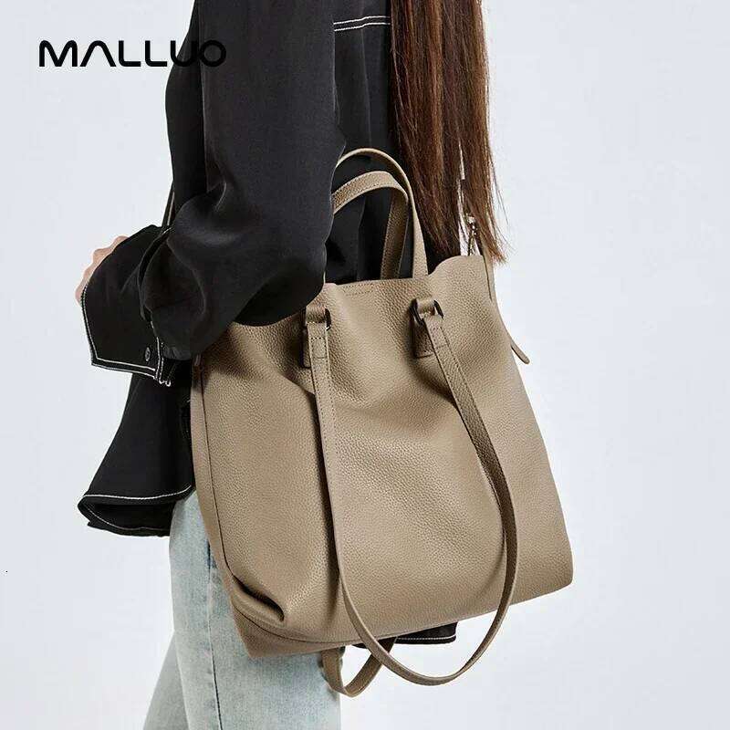 Women Cowhide Genuine Leather Shoulder Bag Female Casual Large Capacity Office Totes Handbag Ladies Work Strap Crossbody Bags