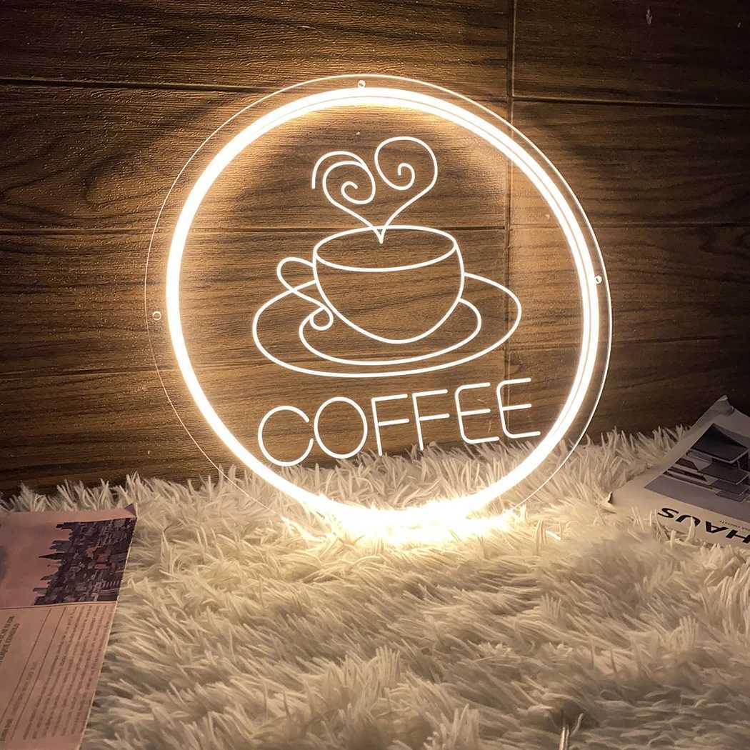 Coffee neon sign LED Neon Sign for Cafe Cafeteria Restaurant luminous business signs Home Kitchen wall decorations lights XJ250602