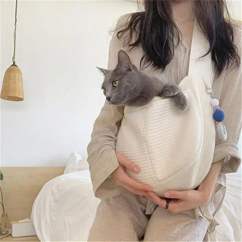 Handmade Dog Bag Pet Kitten Outdoor Travel Handbag Canvas Single Shoulder Cat Bag Sling Comfort Tote Bag Breathable 250526