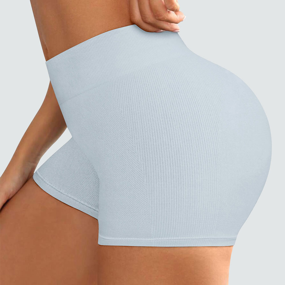 Sports Outdoor Fitness 260g High Elastic Nylon High Waist and Hip Lifting Solid Color Seamless Women's Shorts