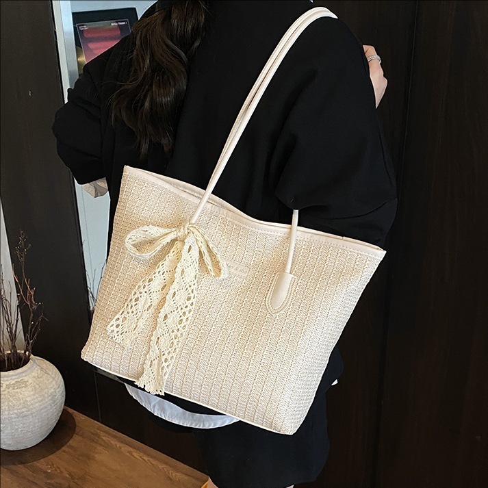 designer Trendy Fashion Large Capacity Straw Tote Bag for Women 2025 New Casual Beach Vacation Shoulder Underarm Bag