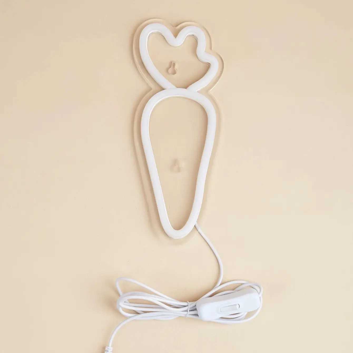 Chi-Buy 1PC Carrot Shape LED Neon Sign USB Powered For Bedroom Room Wall Decoration Neon Light Signs Suitable For Holiday XJ250602