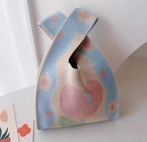 New Trendy Fashion for Women Knitted Gift Woven Handbag Tote Handheld Bag