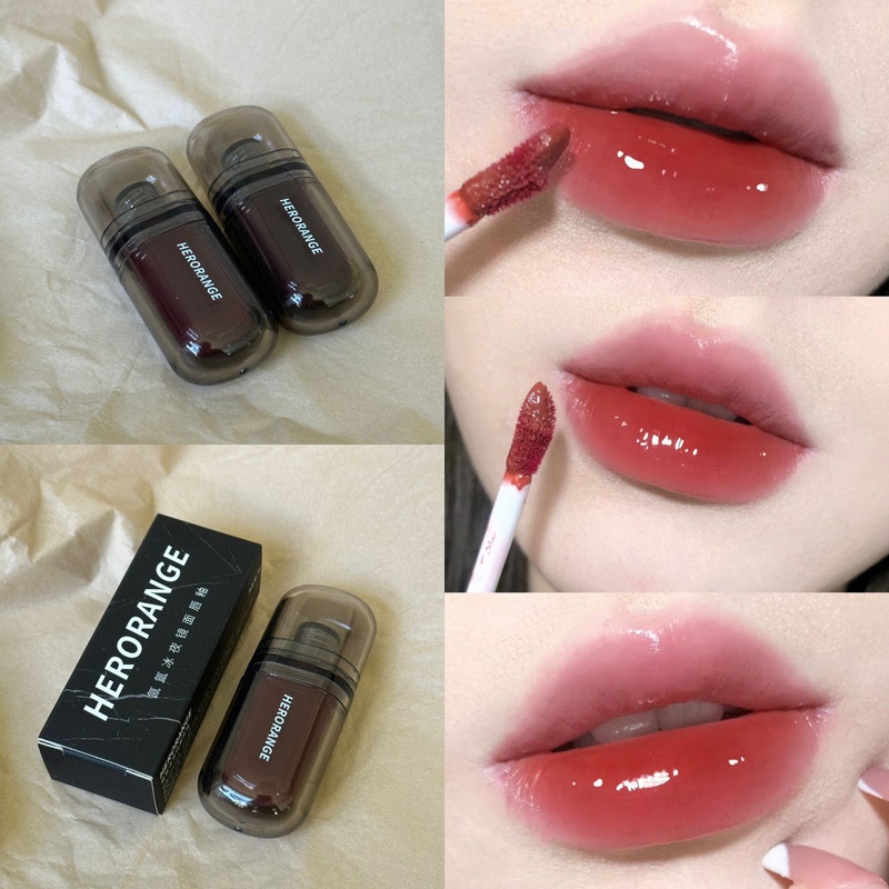 HERORANGE Ethereal Ice Night Mirror Lipstick Is Long-lasting And Not Prone To Fading Providing A Natural Look With A Hydrated Glassy Finish