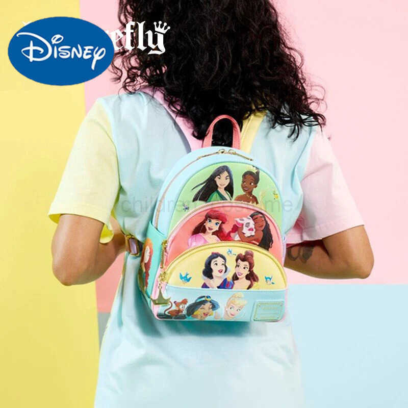 Disney NEW Disney Loungefly Frozen Snow White Mini Backpack Elementary School Backpack Girl Shoulder Bag Outdoor Leisure Bag Girl Gift W250603