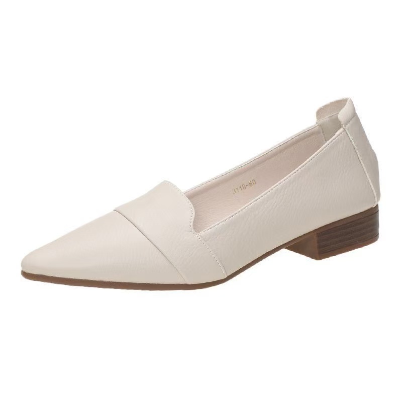 Size JOZHAMTA 34-40 Women Pumps Real Leather Sexy Solid Thick Heels Shoes For Woman Casual Loafers Office Lady Daily Footwear da04