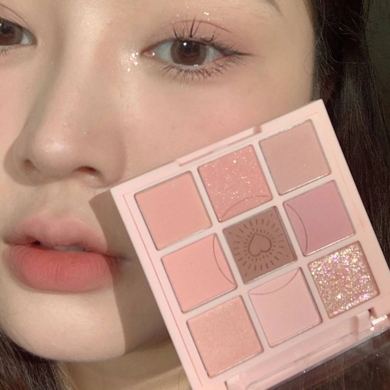 DIKALU Color Eyeshadow Tray Nine Palace Grid Matte Pearl Summer Milk Tea Purple Peach Pink Fresh Niche