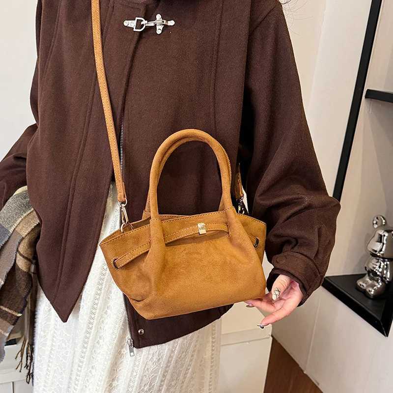 MOODS Burgundy Round Top-handle Bags For Women Soft Suede Shoulder Cross Body Cloud Bag 2024 Luxury Designer Purses And Handbags W250602