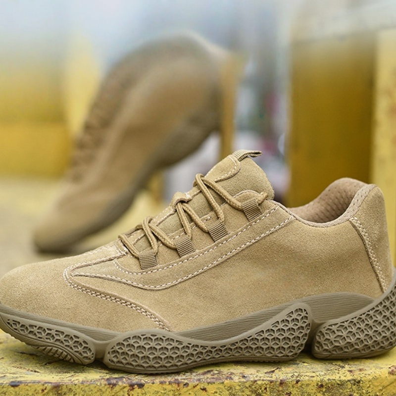 Outdoor shoes mens sneakers labor protection shoe breathable elastic lightweight anti smashing wear resistant insulated antiskid stabb resistant train