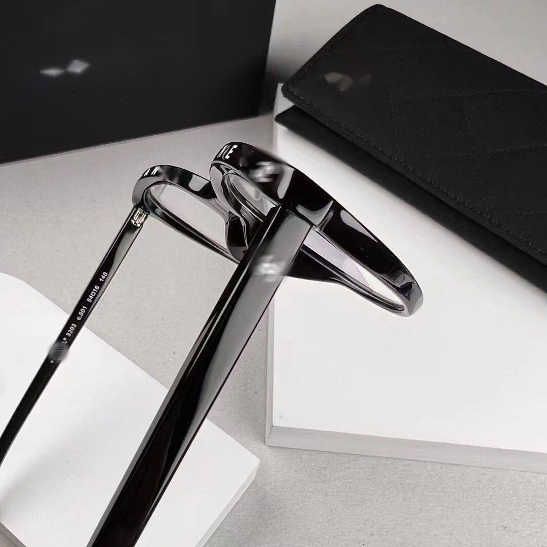 Designer Cc Sunglasses Woman Luxury 3393 No-Makeup Glasses Black Frame Myopia Customizable Prescription Blue Light