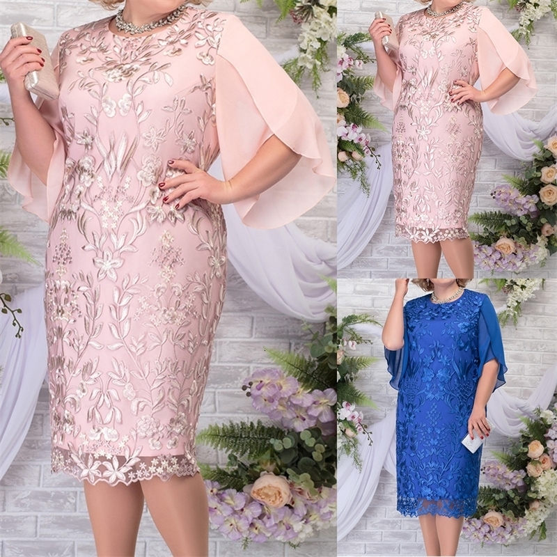 3XL 4XL 5XL Plus Size Summer Dresses for Women Wedding Guest Party Dress Oversized Lace Floral Slim Fit Elegant 250519