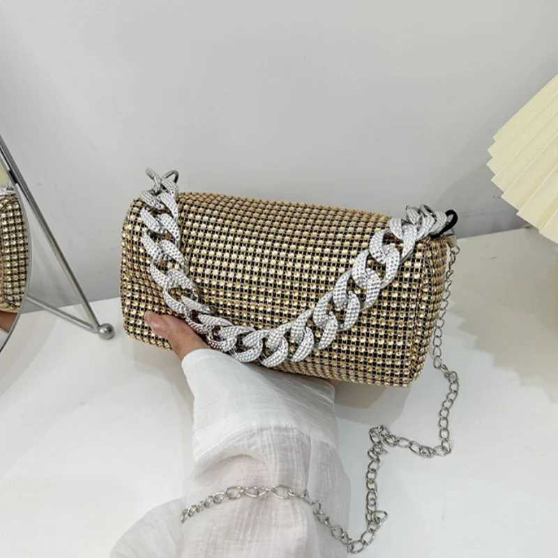Fashionable Rhinestone WomenS Bag Trendy And Personalized Color Diamond Chain Shoulder Bag All Diamond Crossbody Handbag Y250603