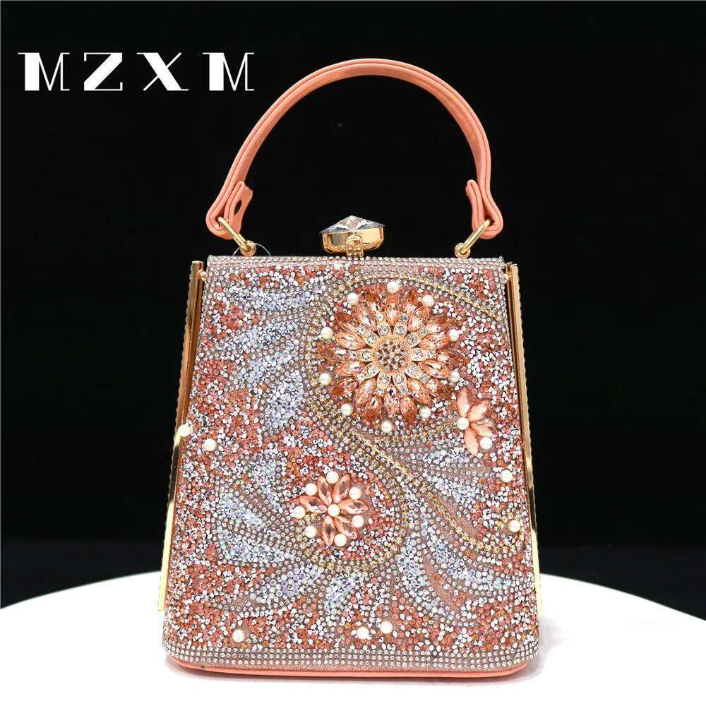 Sier Party Fashion Evening Bag Opening Water Dia Print Pearl Women's New Arrival Day Handbag