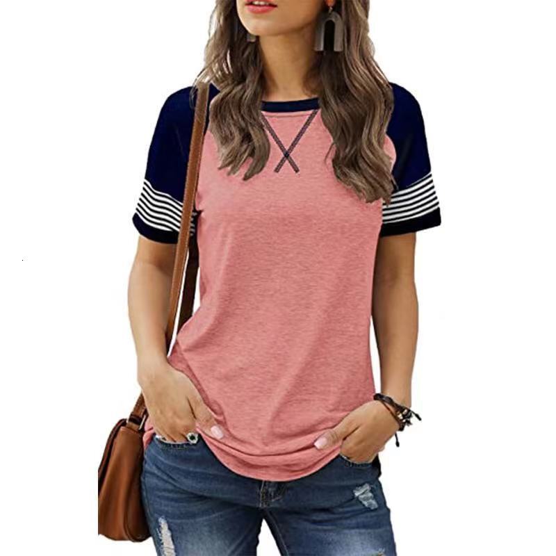 women's wear Women's New Patchwork Gradient Short Sleeve Ladies Casual T-Shirt