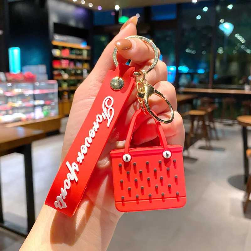 New EVA Beach Hole Bag Keychain European and American Fashion Seaside Big Basket PVC Silicone Bag Pendant Gift XJ250602