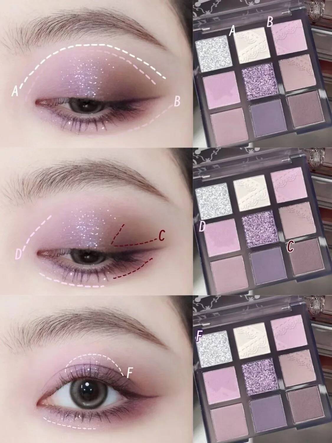Pearlescent Matte Grey Shadow Punk Purple 9 Colors Eyeshadow Makeup Palette Glitter Eye Pigment Palett