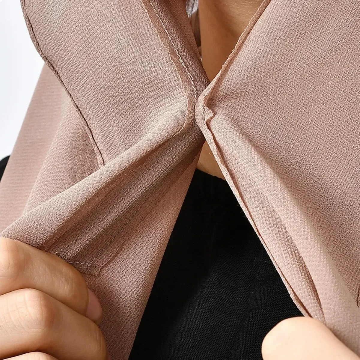 est Instant Chiffon Hijab with Magnetic Buckle Solid Color Woman Muslim Hijab Scarf Islamic Turban Fashion Headband Shawls 250530
