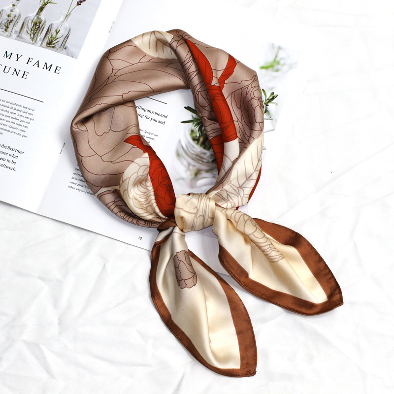 Spring Summer New Style Imitation Square for Women Fashion Versatile Silk Professional Small Scarf Ladies Neck Warmer