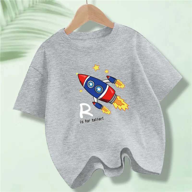 Kids Explore Space Astronaut Prints T-Shirt Boys Fashion Cotton T-Shirts Hip Hop Casual Cotton Tops T250603