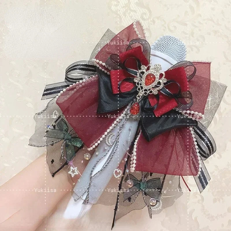 Womens Rhinestone Bow Tie Cosplay Shirt Collar Flowers Brooch Clip Headpiece Fashion Lolita Accessories Gifts for Women 250530