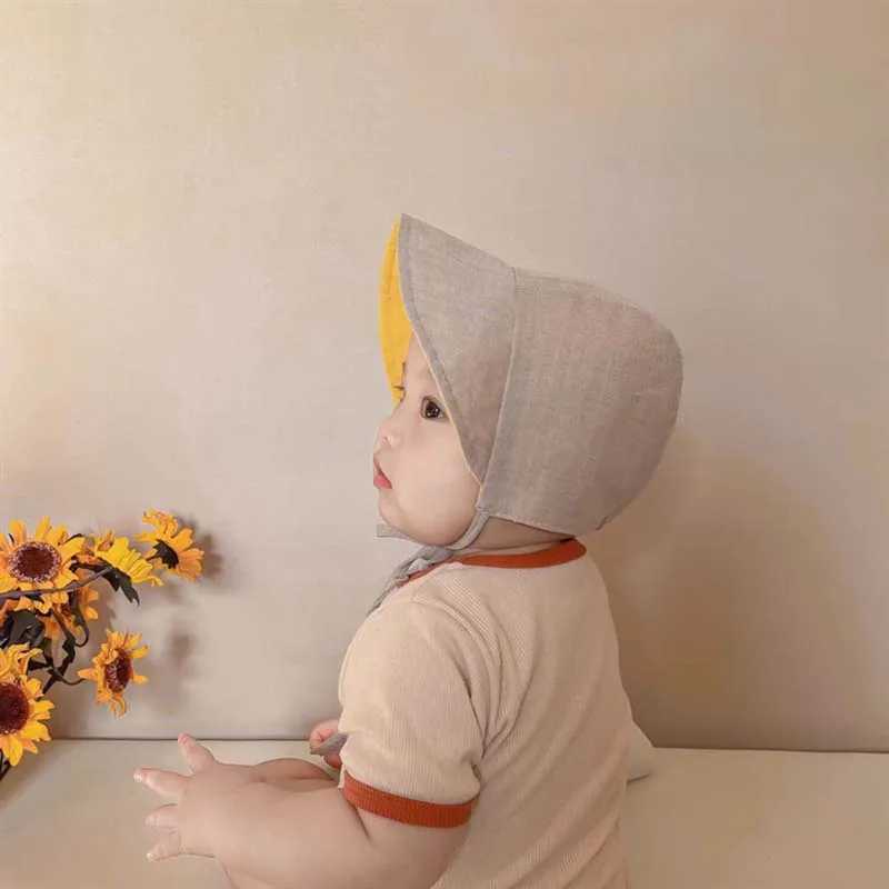 New Arrived High Quality Baby Cotton Fisherman Hat INS Hot Strap Double Sided Tire Cap Extra Wide Brim Sun Hat For Boys Girls W250602