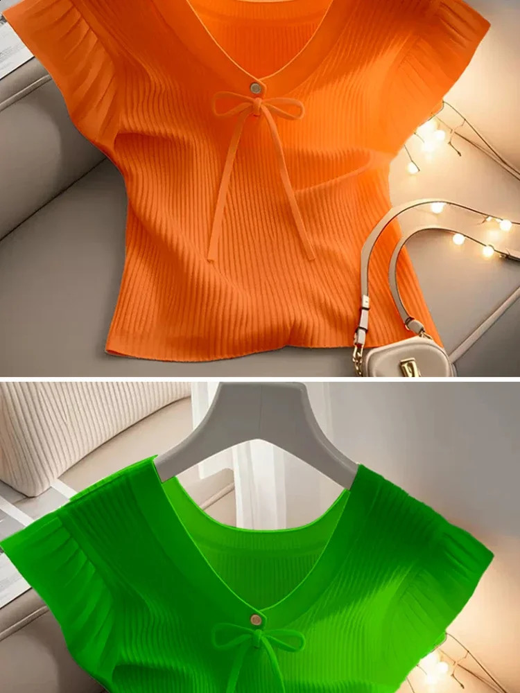 zjaiss Solid Elegant Women Ribbed Lace-up Crop Tops Y2K Fashion Casual Skinny Long Sleeve Tank Top Spring Tight T-shirts 2025 250521