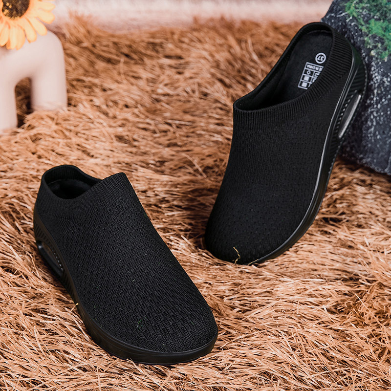 New Plus Size Flyknit Women S Thick Sole Height Increasing Slip On Lazy Breathable Mesh Casual Shoes Casual Sports Shoes For Women Ddmysaturn