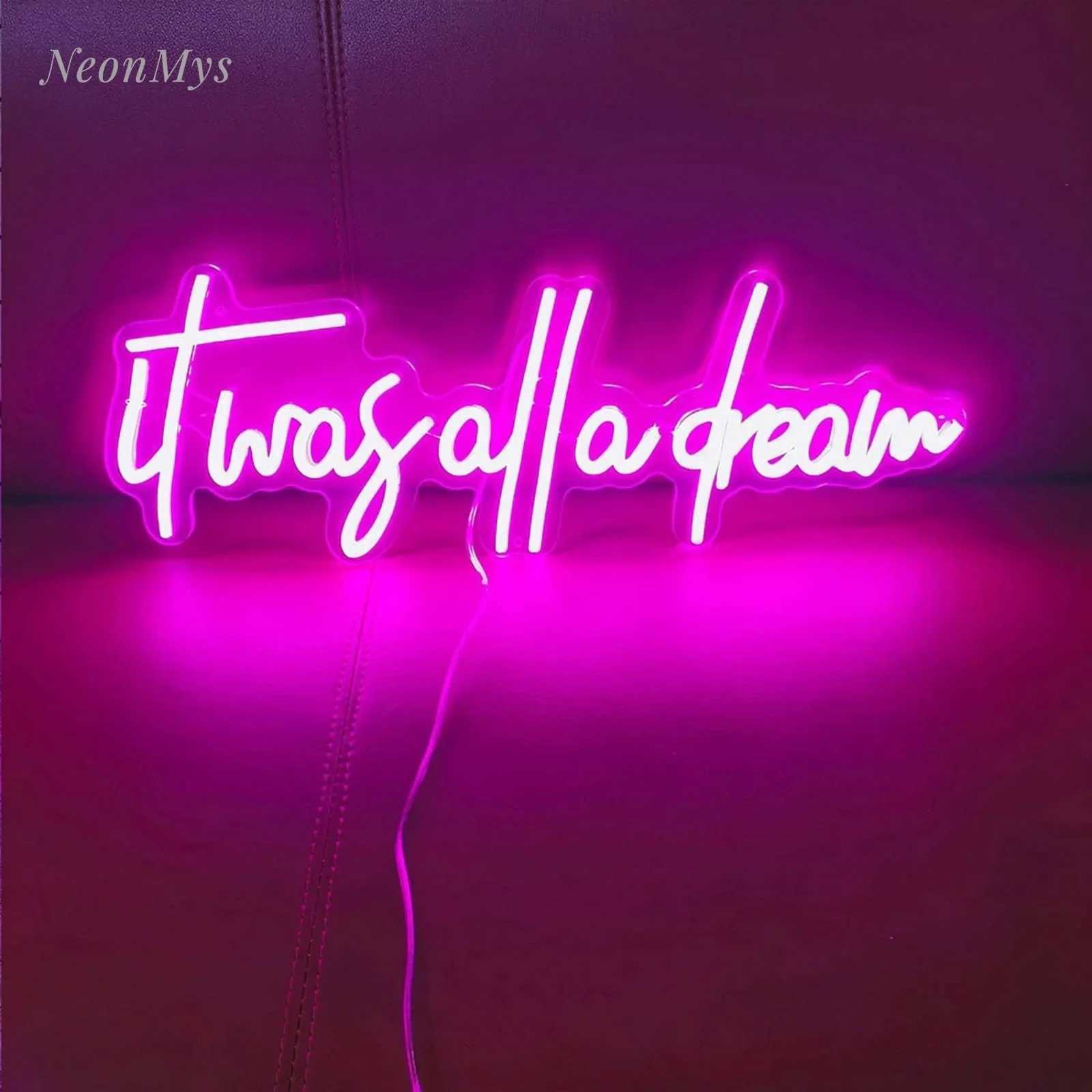 It Was All A Dream Neon Sign Flex LED Neon Light for Wall Decor USB LED Custom Neon Sign Home Party Room Bar Decoration XJ250602