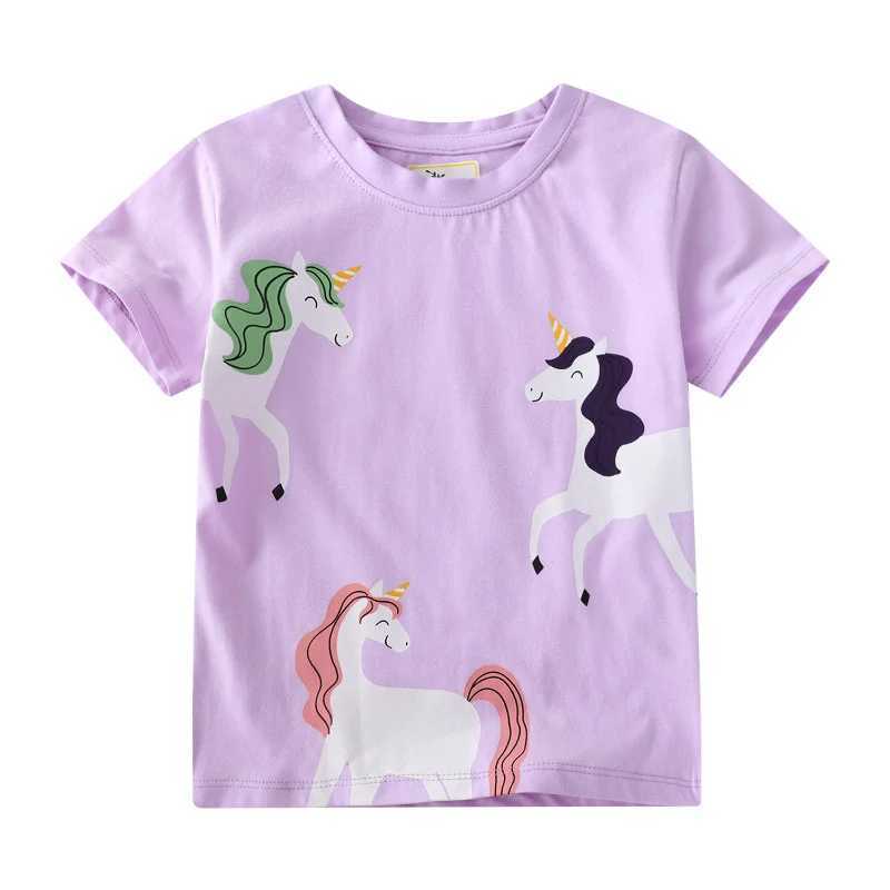Jumping Meters 2-7T Fashion Cotton Girls T Shirts Summer Childrens Clothes Short Sleeve Kids Tees Tops Baby Costume Shirt T250603