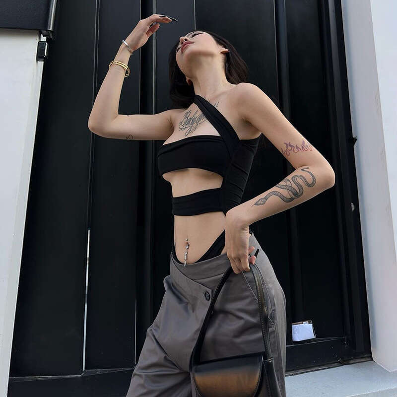 Spring Fashion Trend Women's New Sleeveless Slim Fit Hollow Out Backless Jumpsuit B5