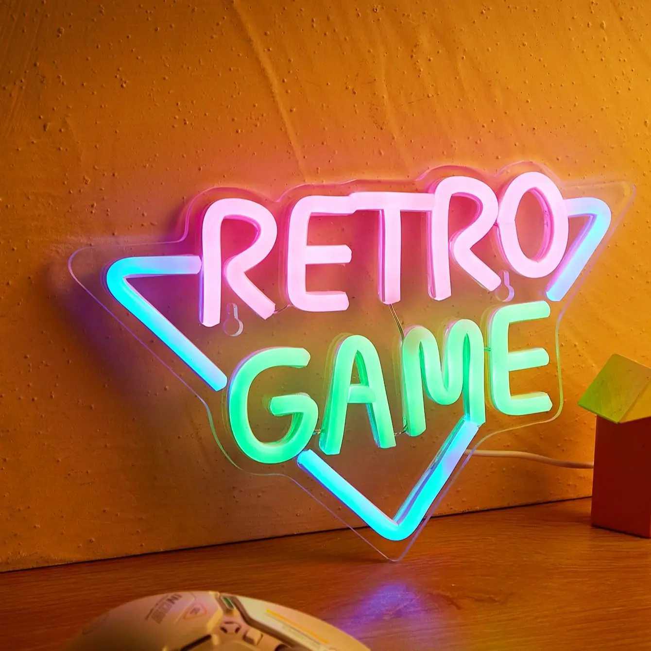 Chi-buy LED Neon Retro Game USB Powered Neon Signs Night Light 3D Wall Art Game Room Bedroom Living Room Decor Lamp Signs XJ250602