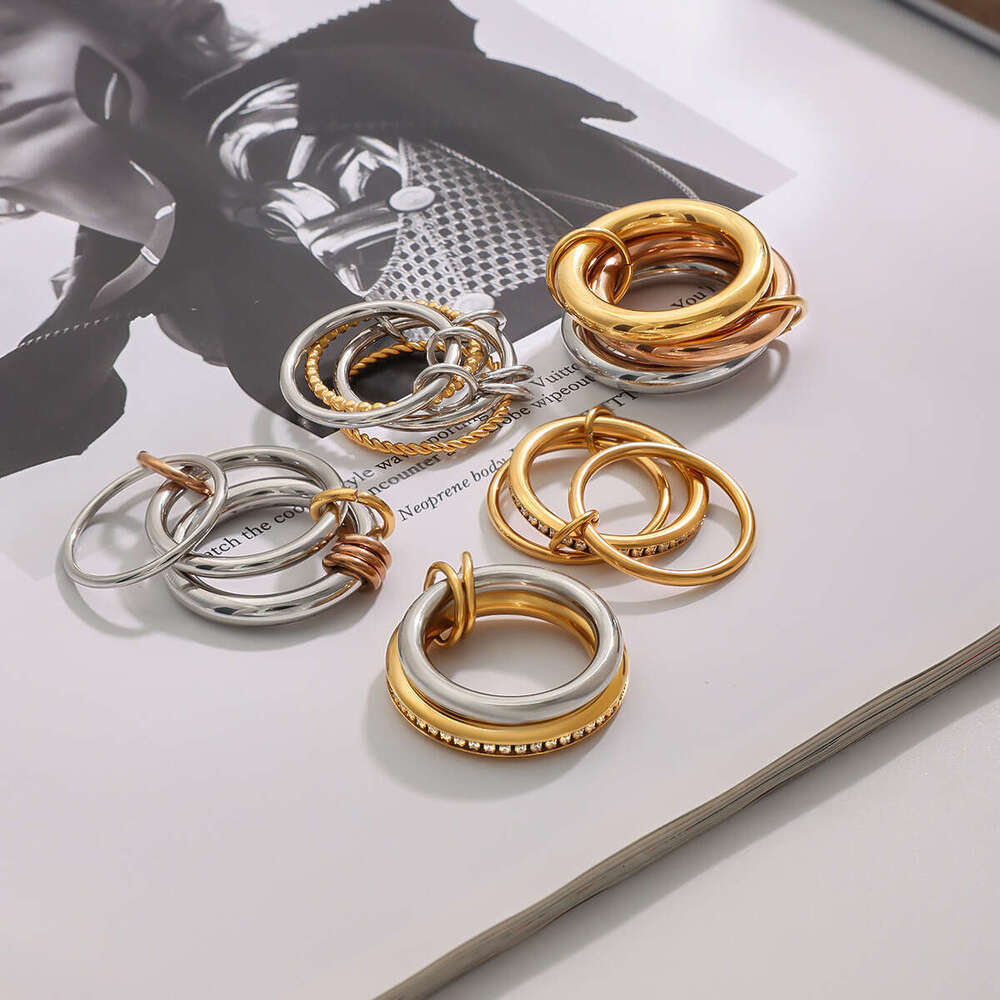jedding stainless layered finger titanium steel nonfading jewelry niche design rings
