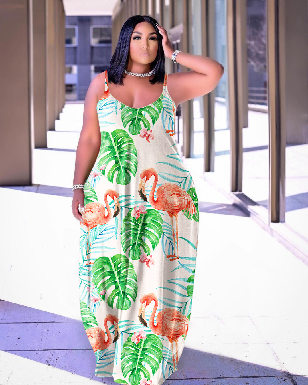 Plus size Dresses Fashion Summer Size Dress Casual Map Printing Sleeveless Lapel Shirt Maxi Long Dresse Wholesale Drop 230512