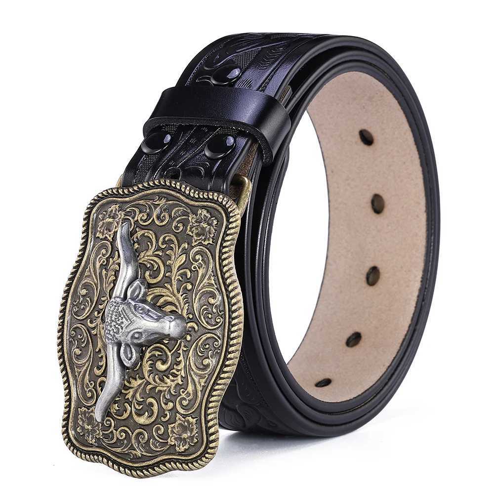 Western Belt Men Genuine Leather Belts for Men Women Cowboy Cowgirl Big Letters Buckle Gold Male Belts Long Black Brown Quality XJ250602