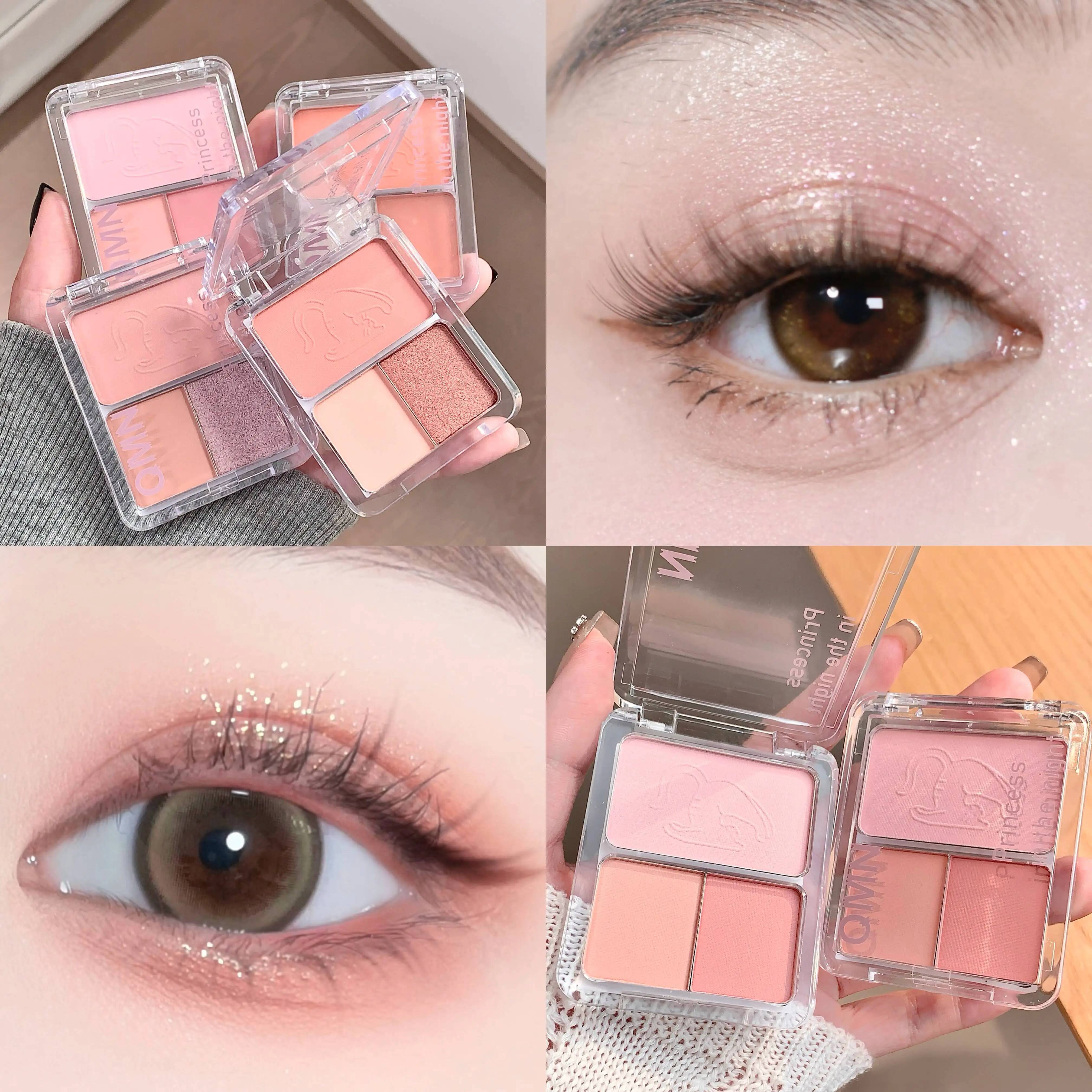 QMN Three-color Matte Pearlescent Long-lasting Makeup Eyeshadow Palette For Beginners