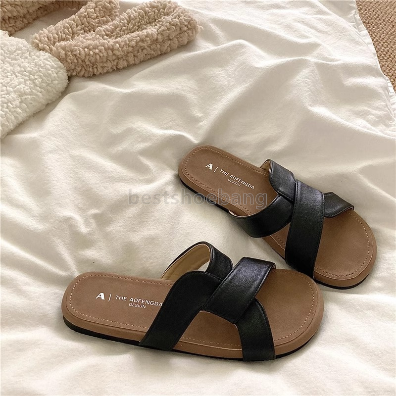 2025 designer sandals women slides summer beach slippers casual daily slip-on sliders fashion soft leather outdoor wearing for womens shoes flats flip