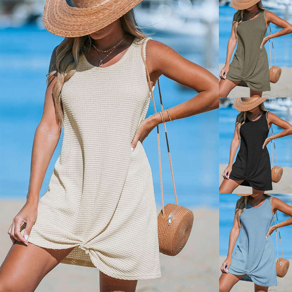 Designer Dresses Maxi Dress Women Dress June Summer Dress Dresses for Woman Designer 2025 New Womens Sleeveless Waffle Twisted Beach Skirt Hoodie Dres