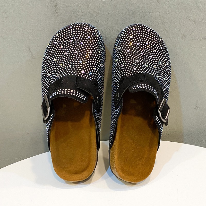 Crystal Chunky Sandals Outdoors Slippers Designer Shoes Summer Clogs Woman House Slipper Pantofle Luxury Slides Med Flip Flops Beach Flat Heels Free S