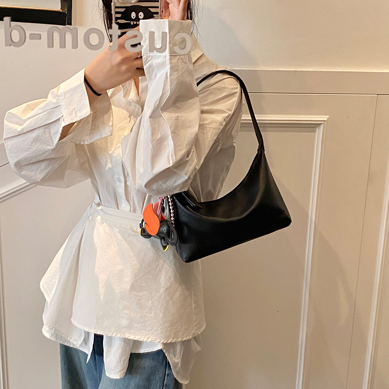 designer Minimalist Lychee Texture Underarm Small Bag for Women 2025 New Trend Spring Fashion Handbag Versatile Shoulder Crossbody Bag