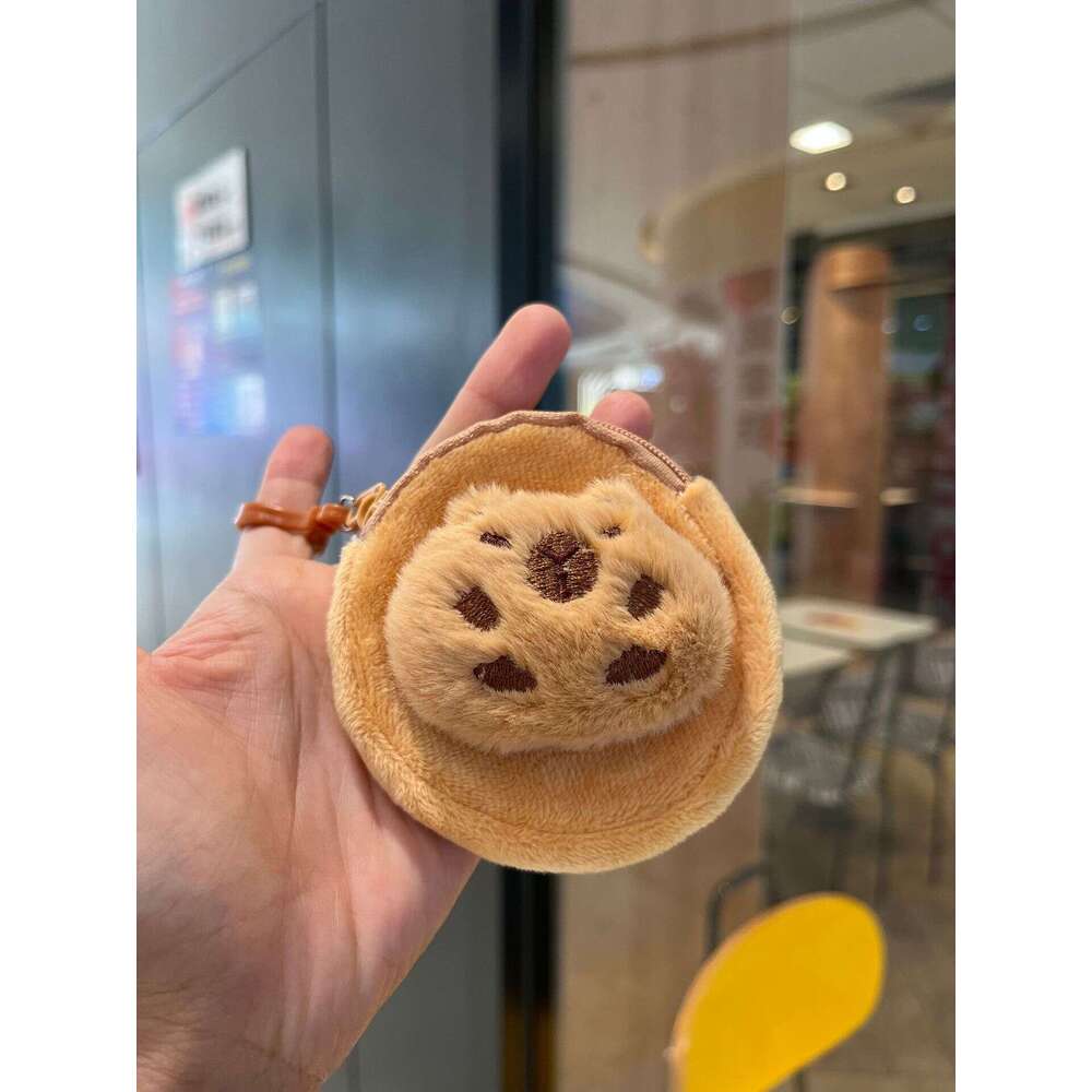 New Capybara Plush Coin Purse Mini Cute Cartoon Keychain Pendant Portable Earphone Storage Bag