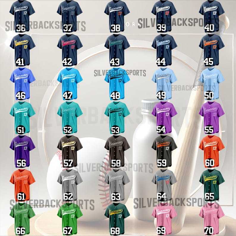 Personalized Custom Baseball Jersey with Team Name and Number Printed or Embroidered Logo Button Up Baseball Uniform for Fans and Players
