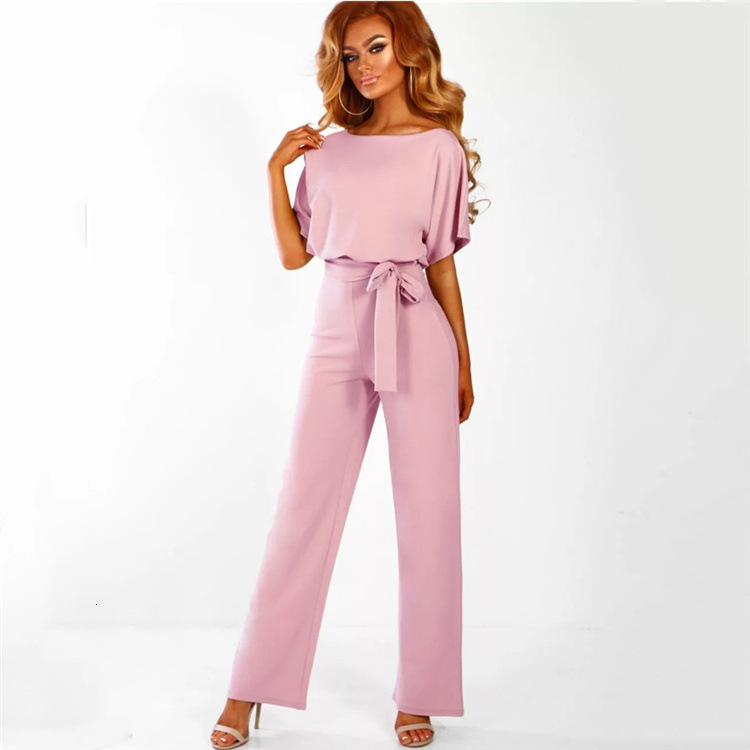 women's wear 2022 Plus Size Clothing 7 Colors Extra Large Spring Summer Solid Color Tie Button Short Sleeve Women's Jumpsuit