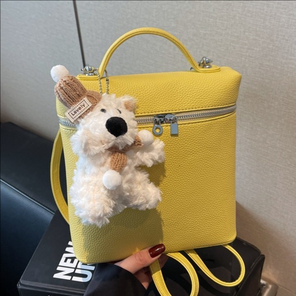 designer Korean Style Fashion Trend Lychee Pattern Backpack for Women 2025 New Simple Fresh Cute Versatile Single Shoulder Crossbody Bag