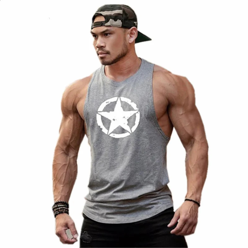 Sleeveless Sweatshirt Fitness Clothing Vests Muscular Man Singlet Men Gym Shirt Mens Clothes Top for Stringer Vest Tops 250527