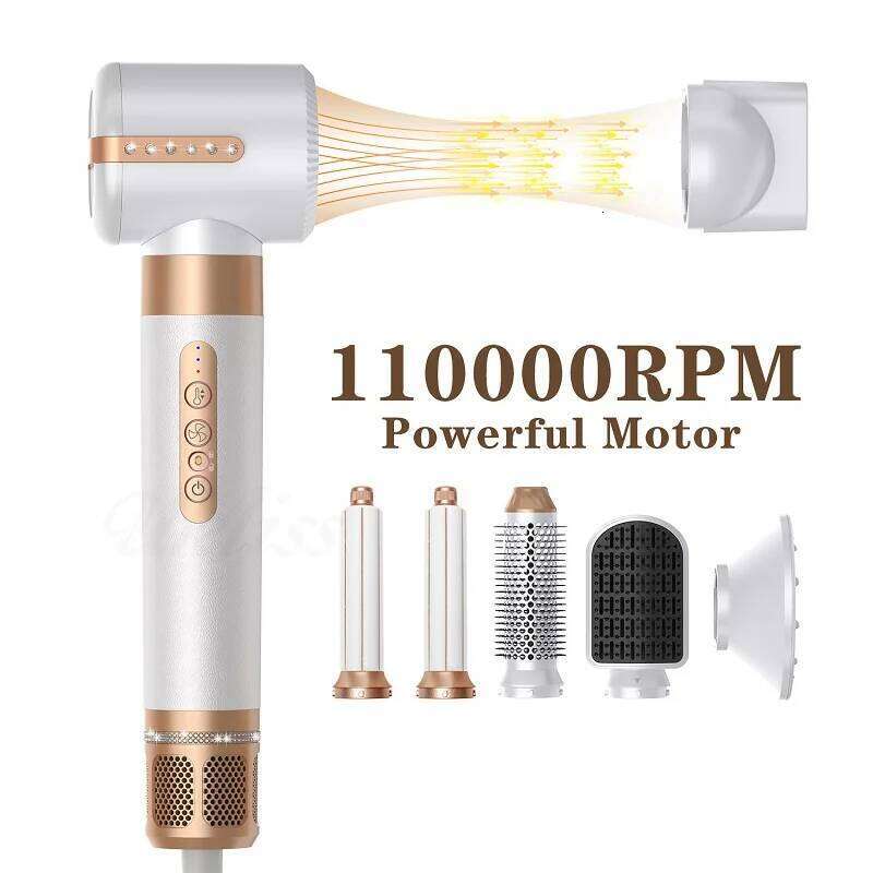 Professional 7 in 1 Auto Wrap Dryer 1400W Straightener Brush Hot Comb Hair Multi Style Airbrush Automatic Curling Iron