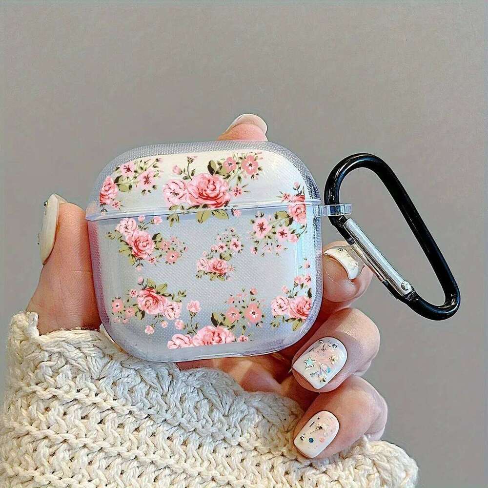 Ins Flowers Butterfly Clear Soft TPU Earphone Case Pro/Pro2 Generation For 3/4 Cover Accessories Keychain